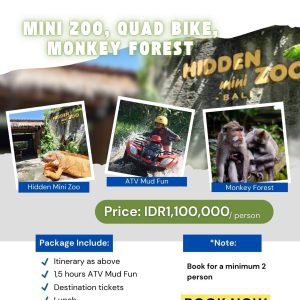 Bali Combination Package 6 Mini Zoo_Quad Bike_Monkey Forest_Bali