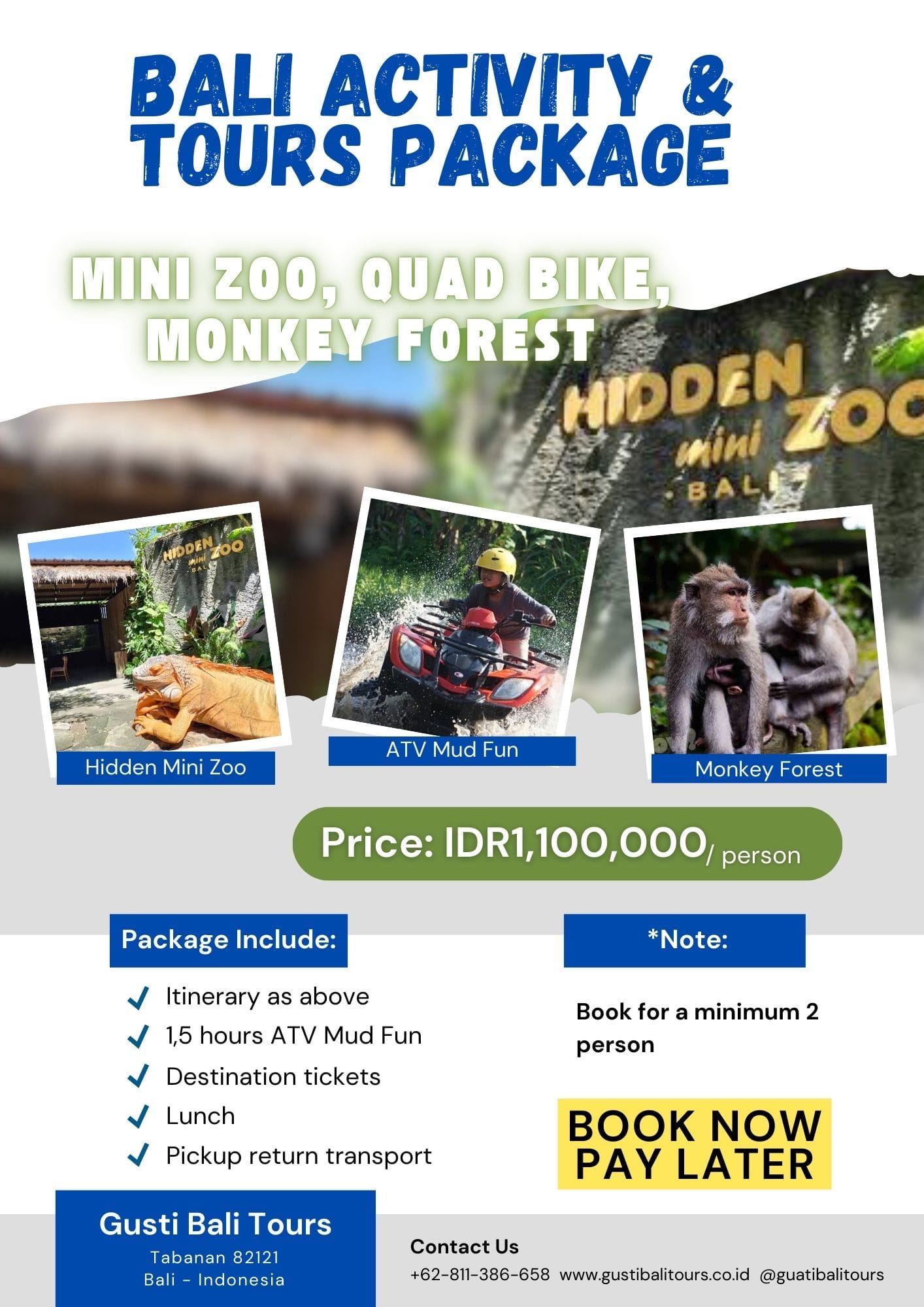 Mini Zoo_Quad Bike_Monkey Forest_Bali