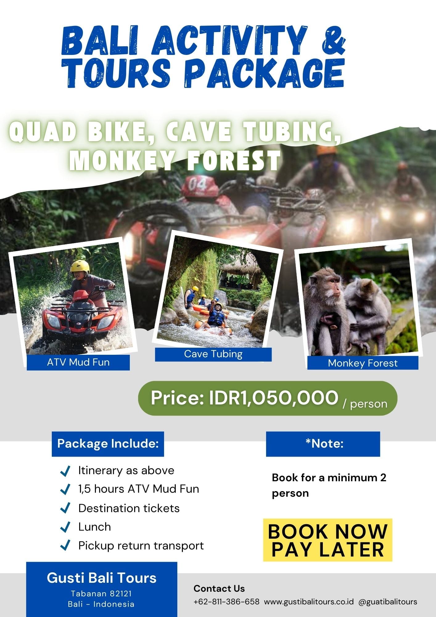Quad Bike_Cave Tubing_Monkey Forest_Bali