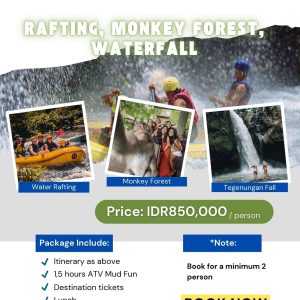 Bali Combination Package 7 Ubud Rafting_Monkey Forest_Waterfall_Bali