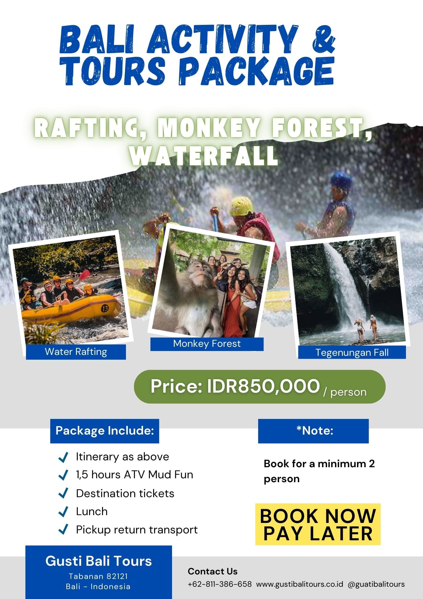Ubud Rafting_Monkey Forest_Waterfall_Bali